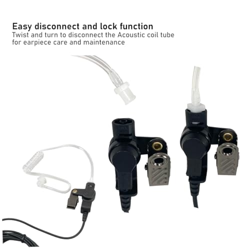 MaximalPower™ Twist On Replacement Acoustic Tube/Clear Coil for Two-Way Radio Headsets (2 Pack)