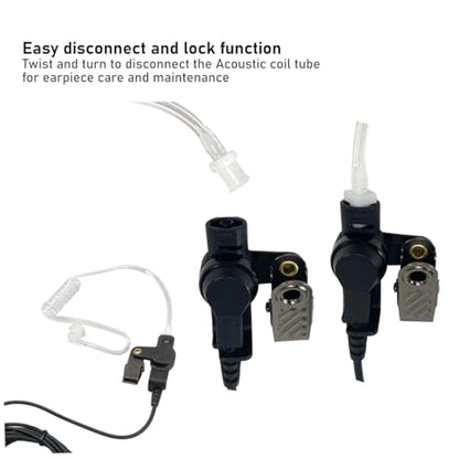 MaximalPower™ Twist On Replacement Acoustic Tube/Clear Coil for Two-Way Radio Headsets (2 Pack)