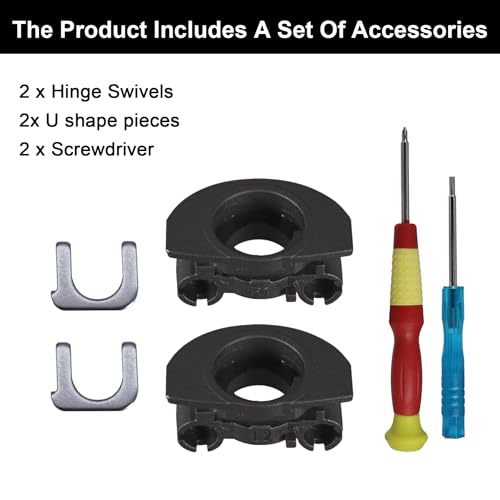 WH-1000XM4 Hinge Replacement Kit Swivel Hinge + U-Shaped Metal Lock Glove Repair Parts Genuine Compatible for Sony WH-1000xm4, Hinge Spin with Replacement Parts (Black)