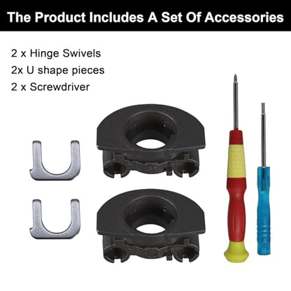 WH-1000XM4 Hinge Replacement Kit Swivel Hinge + U-Shaped Metal Lock Glove Repair Parts Genuine Compatible for Sony WH-1000xm4, Hinge Spin with Replacement Parts (Black)