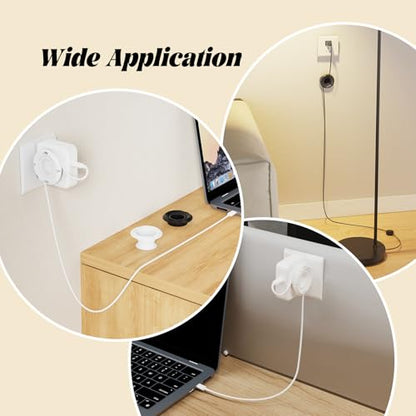 Silicone Collapsible Cord Wrap Foldable Charger Organizer(Black&White) | Wired Manager Holder, Wrap Winder, Cable Management, Travel Essentials, Compatible with MacBook PC Charger Adapter - size: For PC Charger