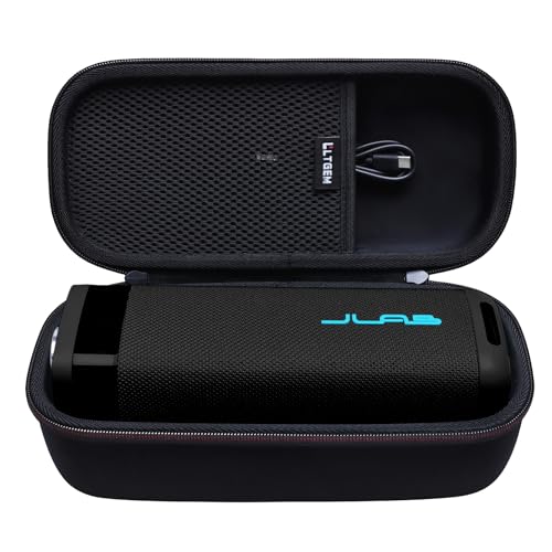 L LTGEM Speaker Case Compatible with JLab JBuds Party Portable Bluetooth Speaker, Office Travel Carrying Storage Bag - Black(Case Only) - color: Black