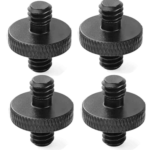 Aluminum 1/4" Male to 1/4" Male Threaded Tripod Screw Adapter Double Sided Standard Mounting Thread Converter for Camera Cage Mount