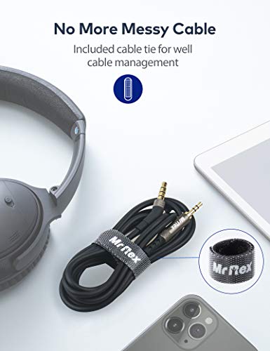 Mr Rex 3.5mm to 2.5mm Aux Cable Cord [2-Pack, 5ft+6.5ft], Replacement Audio Cable Cord Wire Compatible for Bose 700 QuietComfort QC45 QC35II QC35 QC25 Noise Cancelling Headphone, JBL E45BT Earphone. - size: 2-Pack, 5FT+6.5FT