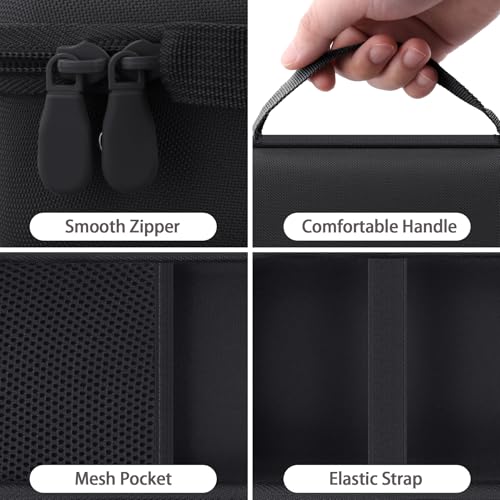 co2CREA Hard and Silicone Travel Case for Bose SoundLink Flex 2/1, Black | 2nd Gen Compatibility, Dual-Layer Protection, EVA Hard Shell, Silicone Cover, Adjustable Shoulder Strap, Aluminum Carabiner - color: Black Case