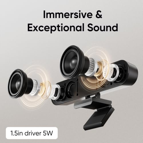Inwa Computer Speakers for Desktop PC Monitor, USB Wired Computer Sound Bar with Clip, Plug and Play Laptop Speaker for PC Mac Tablet, Loud Sound, USB A to USB C, Easily Clamps to Monitors