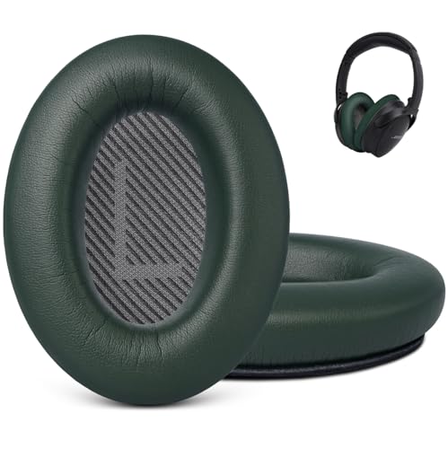 GEVO Premium Replacement Ear Pads for Bose QC35 & QC35ii Headphones - Green | Fits QuietComfort 35 & 35ii / SoundLink 1&2 AE（Over-Ear）- Soft Protein Leather · Adaptive Memory Foam and Extra Durable - color: Green