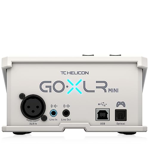 TC HELICON GoXLR MINI-WH Online Broadcast Mixer with USB/Audio Interface and Midas Preamp | MIDAS preamps with USB connectivity, XLR input and manual censor for streaming, gaming and podcasting