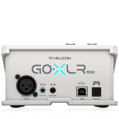 TC HELICON GoXLR MINI-WH Online Broadcast Mixer with USB/Audio Interface and Midas Preamp | MIDAS preamps with USB connectivity, XLR input and manual censor for streaming, gaming and podcasting