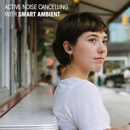 JBL Vibe Buds 2 - Noise Cancelling Earbuds - Black | JBL Pure Bass sound, Active Noise Cancelling with Smart Ambient, 4 mics for crisp, clear calls, Water and dust resistant - color: Black