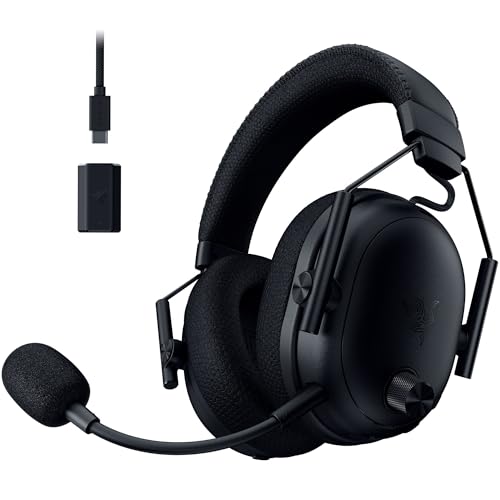 Razer BlackShark V3 Pro Wireless ANC Gaming Headset for PC: Full Band Mic - 50mm Drivers - 2.4 GHz, Bluetooth, USB, 3.5mm - Works with Mac, PS5, Nintendo Switch, Smartphone - Black (Renewed)