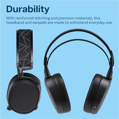Ear Pads & Headband Replacement for SteelSeries Arctis 7/9 / Pro & Prime Wireless Gaming Headset etc. by MMOBIEL - Cooling Gel Ear Pad Cushions & Elastic Fabric Headband Top Pad Cushion - size: Cooling Gel