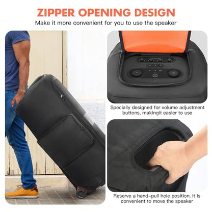 LEFOR·Z Speaker Case Compatible with JBL PartyBox 720,Bottomless Cover | Portable Speaker Dust Cover with Multi-Pockets Fits for JBL Party Box 720 for Outdoor Travel,Cover Only(Without Wheels) - size: Fits for JBL Partybox 720
