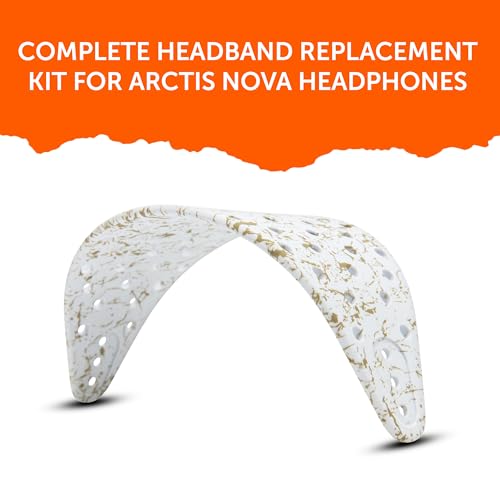 WC HeadbandZ Arctis Nova V2 - Upgraded Wide Silicone Headband Compatible with Arctis Nova Headsets by Wicked Cushions | Wider Weight-Distributing Design, Softer Flexible Silicone | Gold Marble - color: Gold Marble
