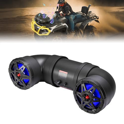 KEMIMOTO ATV Speaker 6.5 Inch Wireless Audio Streaming ATV UTV Sound Bar | w/ 20 RGB Light Modes, 2X Full Range Speakers 2X Tweeters Boat Sound System Compatible with Polaris Sportman Fourtrax Can Am - size: 6.5 Inch