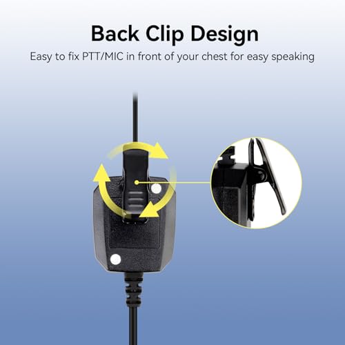 Retevis RT48 Walkie Talkie Earpiece with Mic,IP66 Waterproof | Compatible with RT29G/RT29S/RT47/RT47V, Ailunce HD1/HD2/HA1G, Motorola EX500 Walkie-talkies, 2 Way Radio Earpiec(4 Pack)