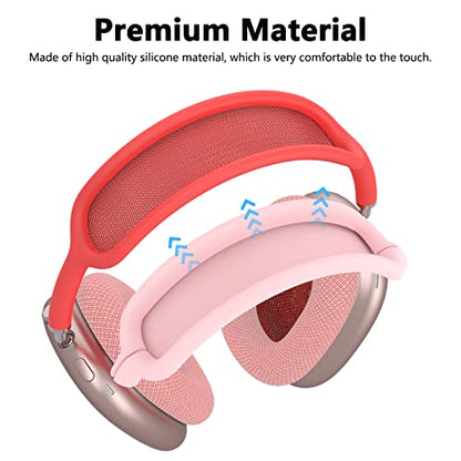 Silicone Case Cover for AirPods Max 2/ AirPods Max Headphones (Pink) - color: Clear Pink-T