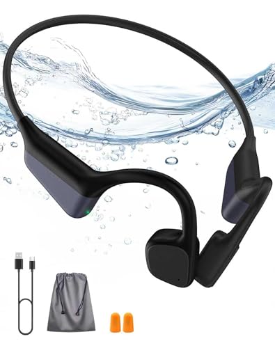 Bone Conduction Headphones,Bluetooth 5.4 Open Ear Headset Black | Built-in Mic, 18H Playtime, 27g Ultra Lightweight, IPX6 Sweatproof, Ideal for Running, Cycling & Gym Workout - color: Black
