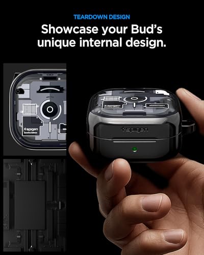 Spigen Ultra Hybrid Designed for Galaxy Buds 4 Pro/Buds 4 Case (2026) | TPU & PC Dual Layer Protection, DDP Printing, Included Carabiner, Wireless Charging Compatible - Zero One - size: Buds4 Pro / Buds 4