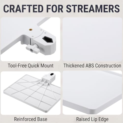 Microphone Stand Tray 10.8x8.1in Plastic Tray White 2Pcs - color: White, size: 10.8x8.1in