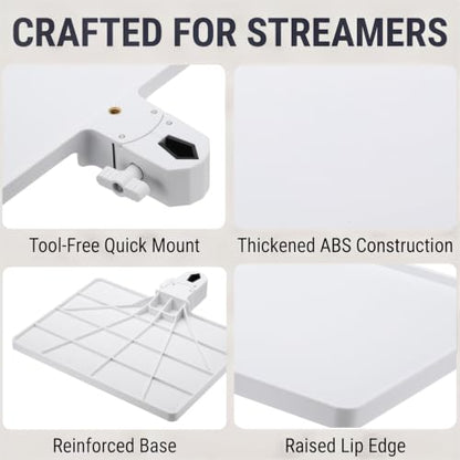 Microphone Stand Tray 10.8x8.1in Plastic Tray White 2Pcs - color: White, size: 10.8x8.1in