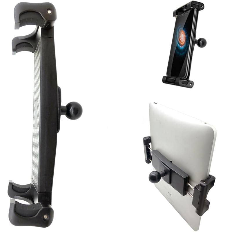 LycoGear Tablet Smartphone 5/8 Microphone Stand Mount, Pro Grade Mic Adapter, Anti-Slip Holder for Musicians Performers Studio Recording Compatible with iPad mini Air Pro Galaxy tab & iPhones