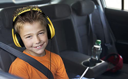 eKids Pokemon Pikachu Wired Kids Headphones, Adjustable, Stereo Sound, 3.5Mm Jack, Tangle-Free, Volume Control, Children's Headband On Ear for School Home, Travel - color: Yellow