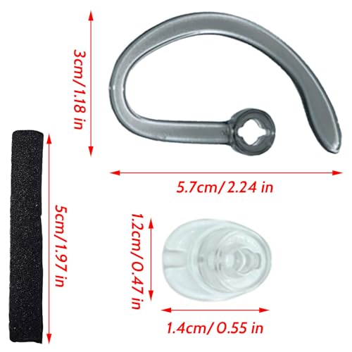 CS540 Eartips Set, Ear Hook Loops, Comfortable Ear Tips Foam Spare Ear Gels Secure Fit for Plantronics CS540 Savi W440 W740 W745 WH500 Headset 9pcs in a Box (Medium) - size: Medium
