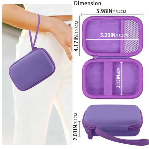 for JBL Go 5/4/3 Ultra Portable Speaker Hard Travel Case, Purple | Protective Storage Bag with Mesh Pocket & Hand Strap, Shockproof EVA Carrying Box, Soft Lining - color: Purple Case
