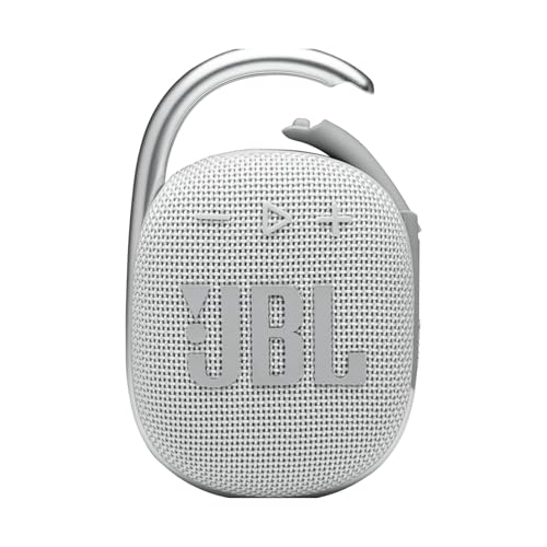 JBL Clip 4 Portable Wireless Bluetooth Waterproof/Dustproof Speaker - White (Renewed) - color: White