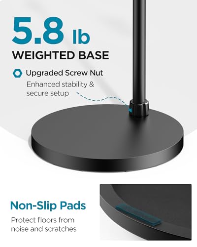 InnoGear Mic Stand Set, Max Height 82.28" Microphone Stand Floor & 360° Rotatable Low Profile Mic Arm, Adjustable for Blue Yeti HyperX QuadCast Shure SM58 Samson Q2U Fifine K669B Singing