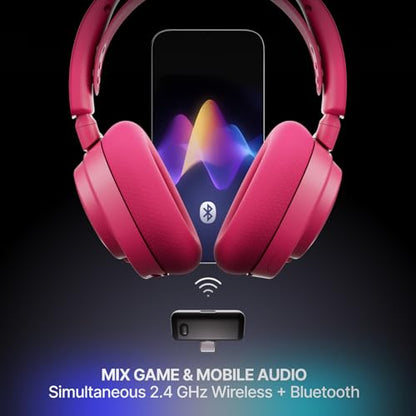 SteelSeries Arctis Nova 7P Wireless Gen 2 Gaming Headset - Real-Time App Control, 50+ HR Play, Neodymium Magnetic Drivers, Mix 2.4GHz/Bluetooth, PS5, PS4, PC, Switch 1/2, Mobile - Magenta - color: Magenta, style: PlayStation | PC