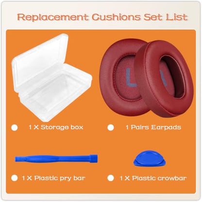 Replacement Ear Pads for JBL Tune 700BT, 710BT, 720BT, Tune 750BTNC, 760NC, 770NC Wireless Over-Ear Headphones, Ear Cushions, Ear Cups Cover Repair Parts (Red) - color: Red