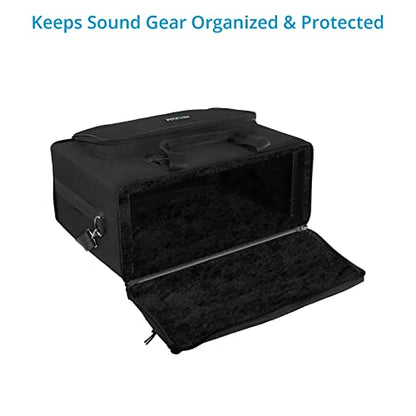 PROAIM Cube 4U Rack Bag for Sound Recordists, Soundmen, Musicians & Mixers. Professional Bag for Audio Systems, Wireless Microphone System, Field recording, Equalizers (BG-CB4U-01)