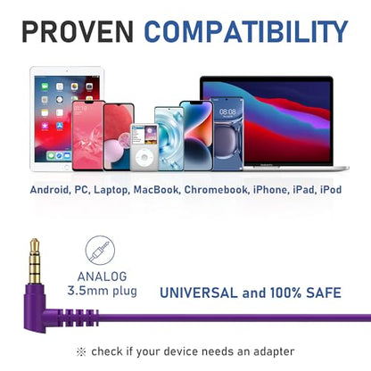 LUDOS Zenith Wired Earbuds in-Ear Headphones, 5 Year Warranty, Earphones - color: Purple, size: 3.5 mm