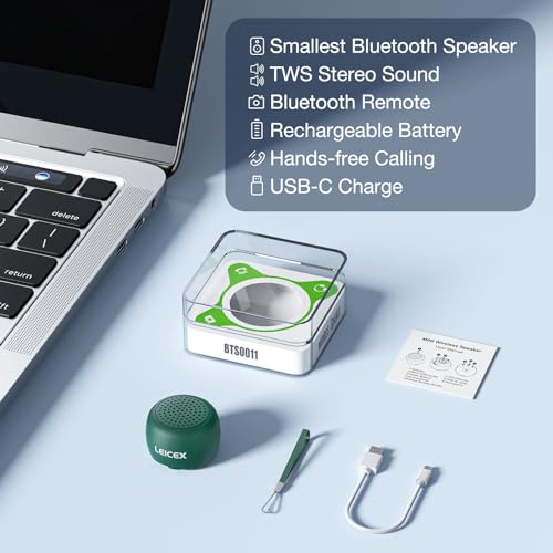 LEICEX Portable Bluetooth Speakers, Mini Cute Small Pillow Wireless Speakers with Bluetooth 5.0 Perfect for Travel Outdoor Sound (Green) - color: Tiny-Green
