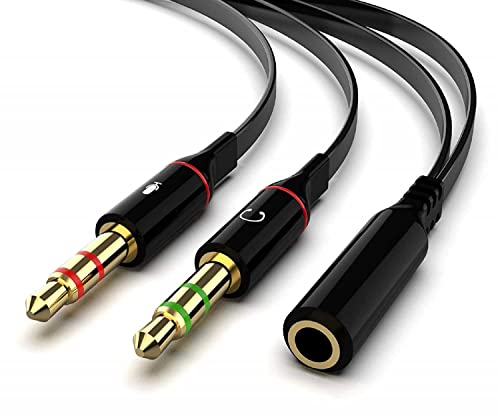 Maeline Headphone Splitter Adapter, 3.5mm Mic Cable for Computer, Headset 3.5mm Female to 2 Dual Male Microphone Audio Stereo Jack Earphones Port to Gaming Speaker PC - 1000 Pack - size: 1000 Pack