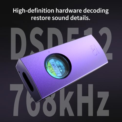 SHANLING UA1 II Portable USB-C DAC & Headphone Amplifier – Dual CS43131 Chips, 4.4mm Balanced Output, DSD512, 0.96" LCD Display, Hi-Res Audio for Smartphones, PC (Silver) - color: Silver