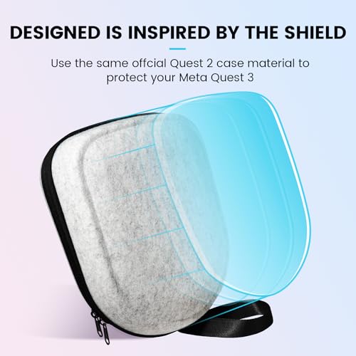 BnLnHOGVR Carrying Case Compatible with Oculus Meta Quest 3S/Quest 3/Quest 2, Apple Vision Pro VR Headsets Original Head Strap and Controller Accessories, Hard Shell Bag for Travel and Storage