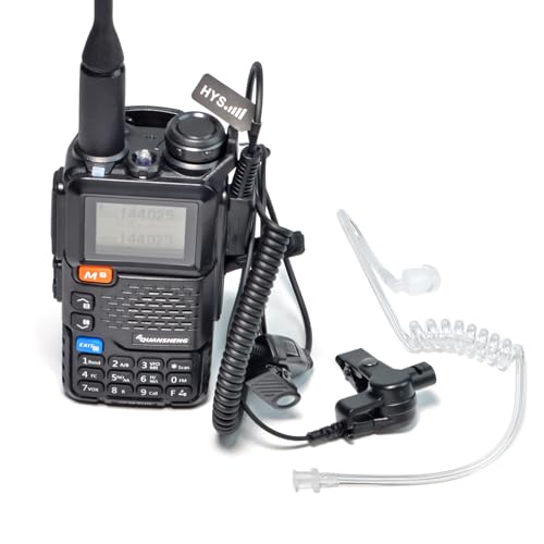 HYS Surveillance Headset Earpiece Clear Acoustic Coil Tube Earbud Audio Kit for Kenwood PUXING Baofeng UV-5R BF-888S 2 Way Radio