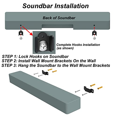 Wall Mount for Samsung, Sony, Vizio, Roku Speakers - Rear, Satellite, Surround Sound & Bookshelf Speakers