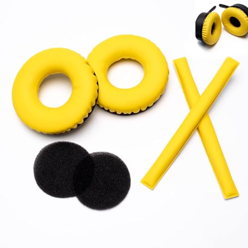 Ear Pads Headband Kit for Sennheiser HD25, HD250BT, HMD25, Yellow - color: Yellow