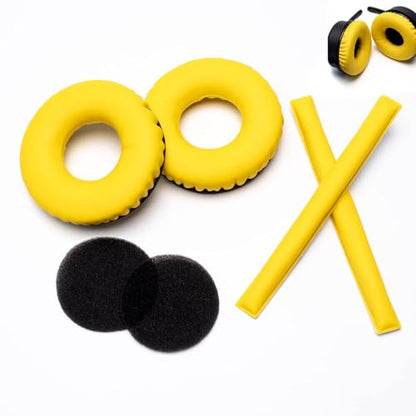 Ear Pads Headband Kit for Sennheiser HD25, HD250BT, HMD25, Yellow - color: Yellow