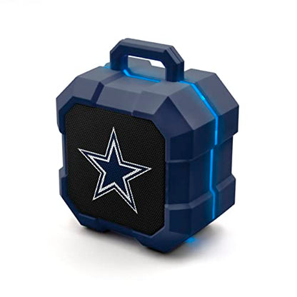 SOAR NFL Shockbox LED Wireless Bluetooth Speaker - Water Resistant IPX4, 5.0 Bluetooth with Over 5 Hours of Play Time - Small Portable Speaker - Officially Licensed NFL, Perfect Home & Outdoor Speaker