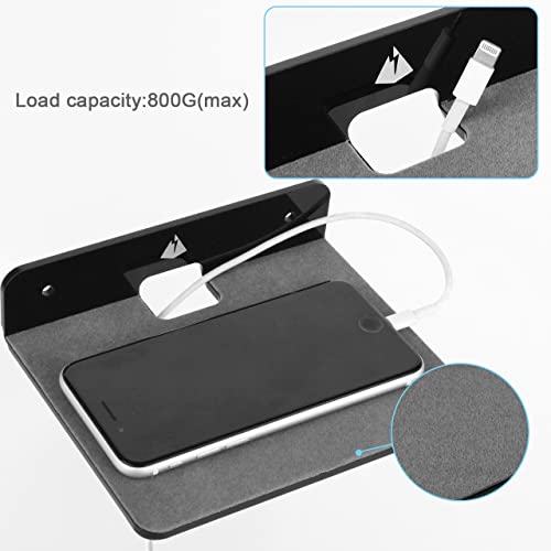 Wall Shelves - 2 Pack, Small Wall Mount for Speaker, Webcam, Cell Phones, Acrylic Display Shelf (Black, Medium) - color: Black, size: Medium