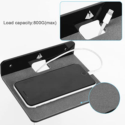 Wall Shelves - 2 Pack, Small Wall Mount for Speaker, Webcam, Cell Phones, Acrylic Display Shelf (Black, Medium) - color: Black, size: Medium