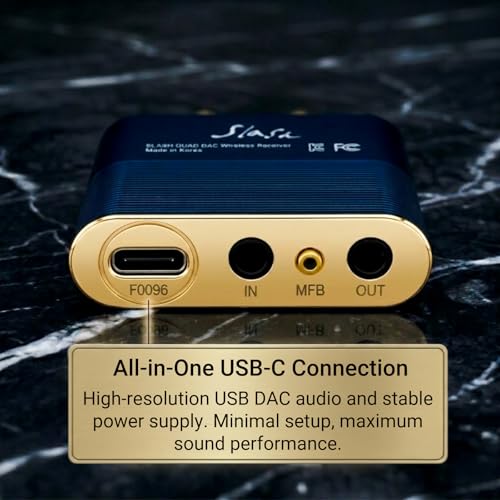 SLASH 6 LDAC Hi-Res Bluetooth USB DAC | Optical In/Out, Analog In, aptX Adaptive, HD & AAC. RCA Stereo for Home Stereo Amp