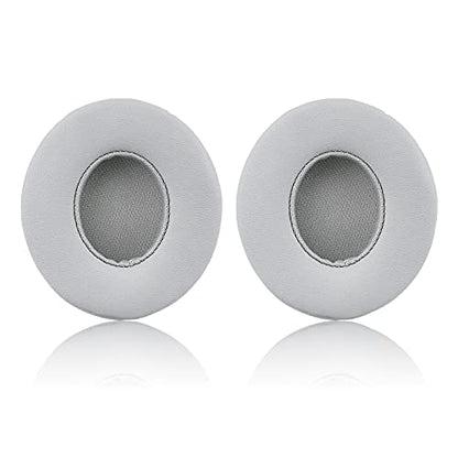 Earpad Replacement for Beats Solo 2 & 3 Wireless/Wired Headphone, Ear Cushion Premium Protein Leather Memory Foam with Kits, Superb Comfortable Easy to Install – Silver - color: Silver