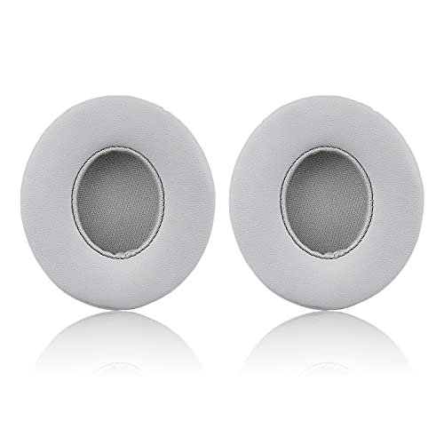 Krone Kalpasmos Earpad Replacement for Beats Solo 2 & 3 Wireless/Wired Headphone, Ear Cushion Premium Protein Leather Memory Foam with Kits, Superb Comfortable Easy to Install – Silver - color: Silver