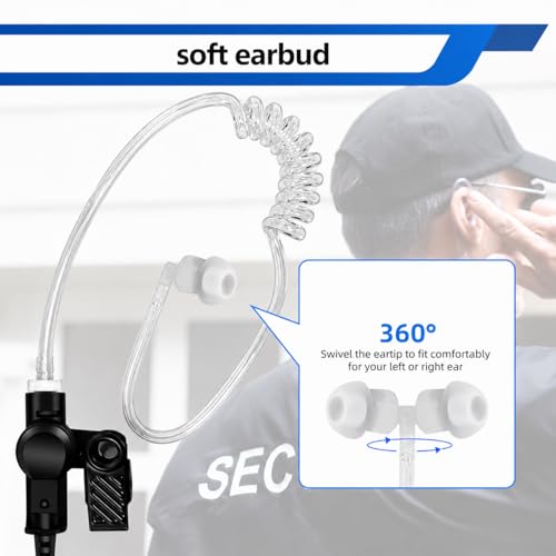 SL300 SL3500e Earpiece with Mic PTT for Motorola 1Pin Radios | Compatible with Motorola TLK100 TLK110 SLN1000 radios. Clear audio, durable cable and reliable PTT Acoustic Tube Headset - size: Air Tube 01*1